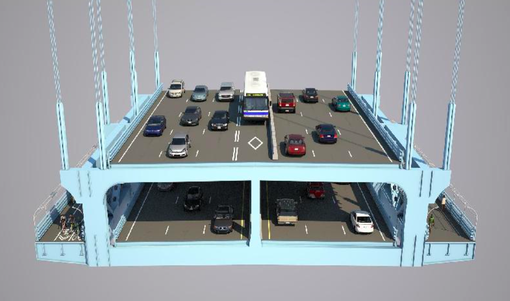 A preliminary report from the MTA shows new bicycle and pedestrian paths on the Verrazano-Narrows Bridge are feasible. Advocates want to work with the MTA on the details. Image: WSP Parsons Brinckerhoff for MTA [PDF]