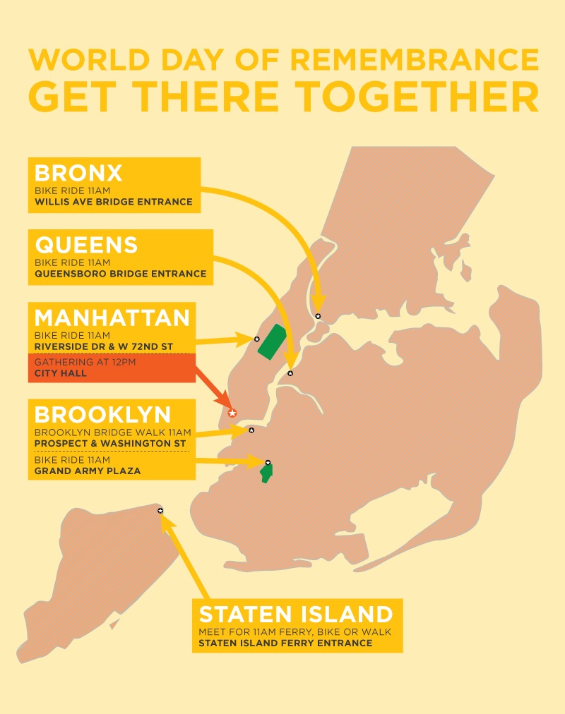 Sunday: NYC Observes Day of Remembrance for Traffic Violence Victims