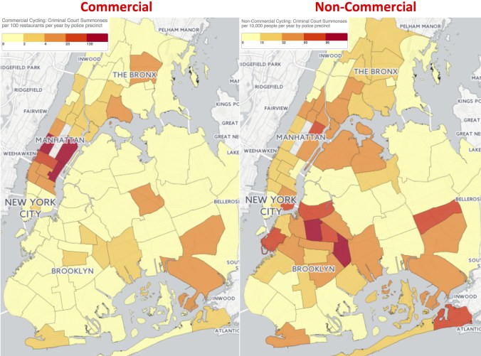 Mapping the Disproportionate Threat of Policing to NYC’s Commercial Cyclists