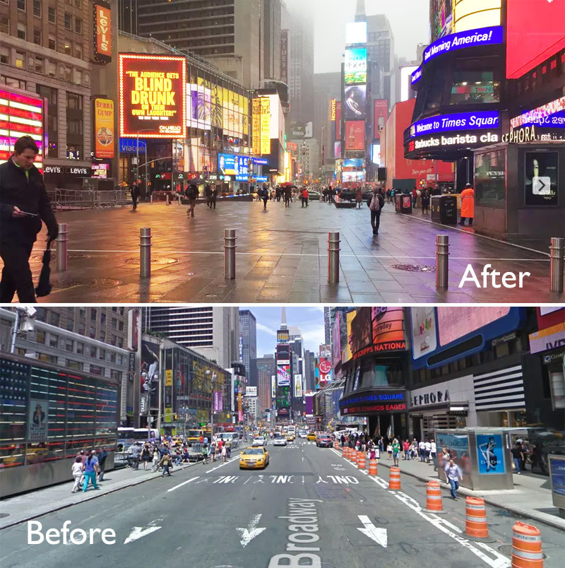 The Times Square Plazas Are No Longer a Construction Zone