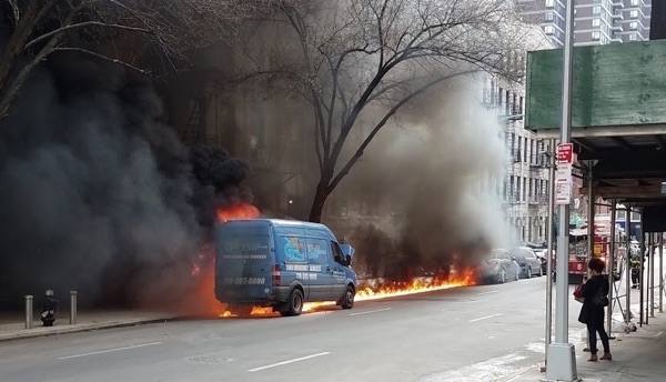 Eyes on the Street: Chain Reaction Car Fire on 58th Street