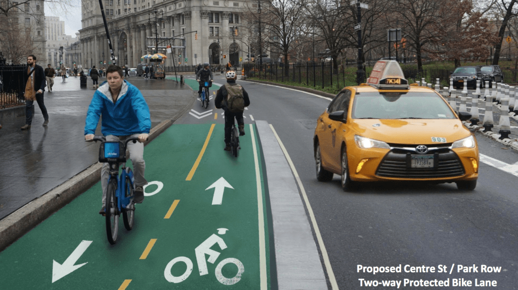 DOT Has a Fix for the Crummy Bike Connection Between Lower Manhattan and the Brooklyn Bridge