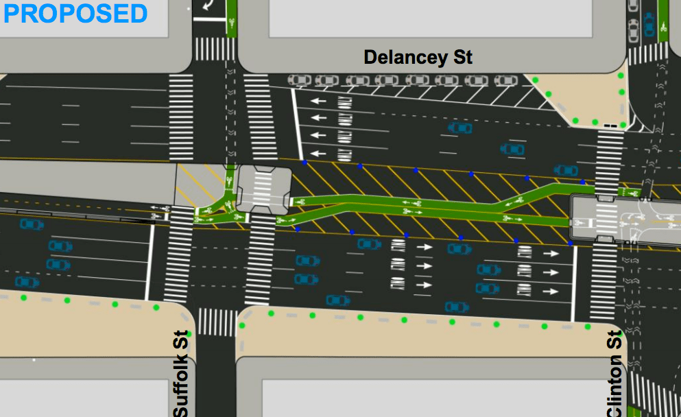 Here’s the DOT Plan for a Delancey Street Bike Lane — Coming in 2018