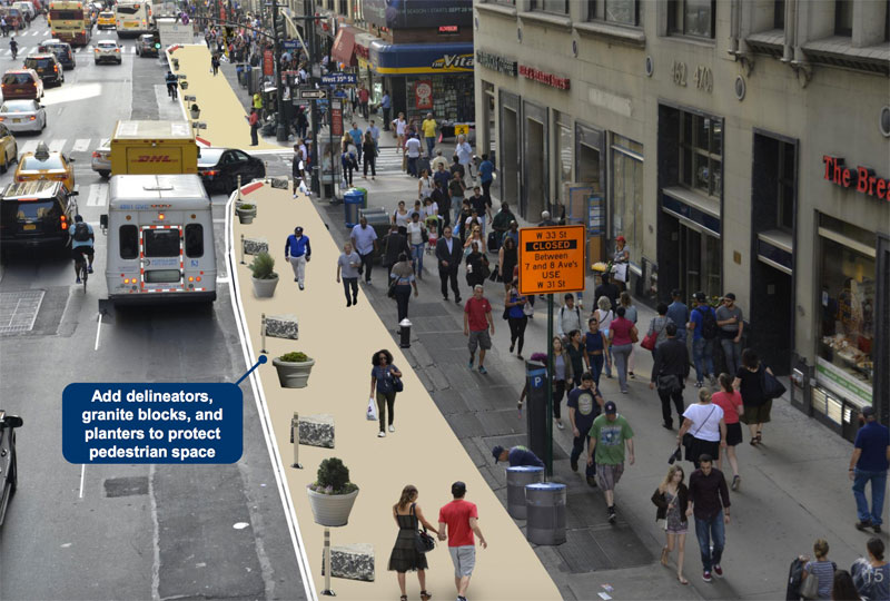 DOT to Widen Sidewalks on 7th Avenue Between Penn Station and Times Square