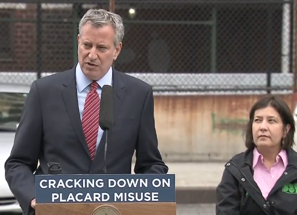 De Blasio Promises “Crackdown” on Parking Placard Abuse