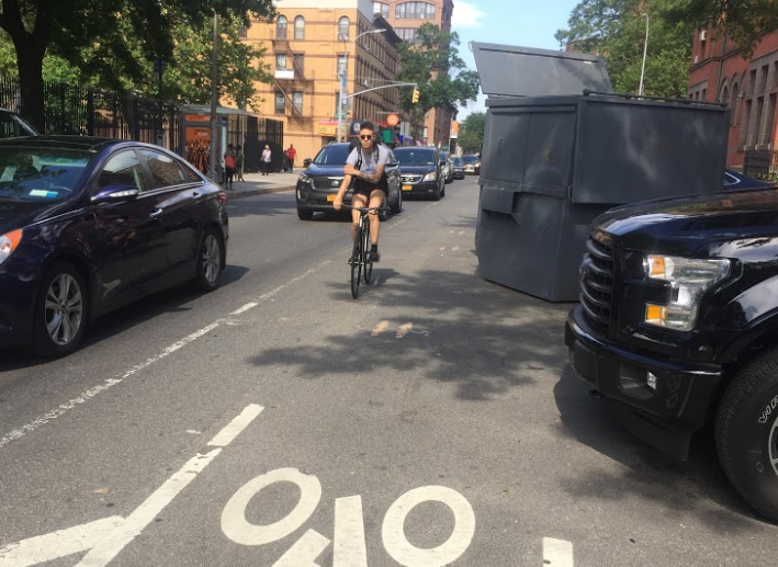 88th Precinct Won’t Stop Blocking the DeKalb Ave Bike Lane, So DOT Is Removing the Buffer