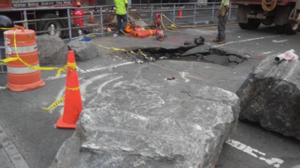 Add This Sinkhole to the List of Indignities East River Greenway Users Have to Deal With
