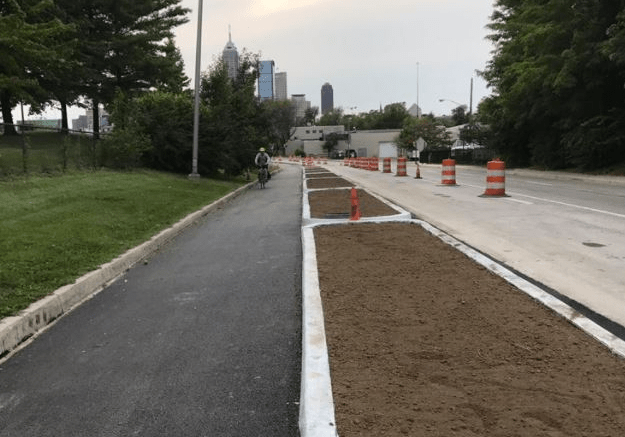 Indianapolis Upgrades Painted Bike Lanes By Adding Proper Protection