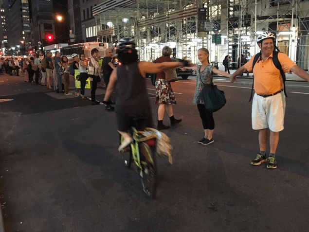 Hundreds of Volunteers Made Fifth Ave Safe for Biking Last Night. DOT Can Do It Permanently.