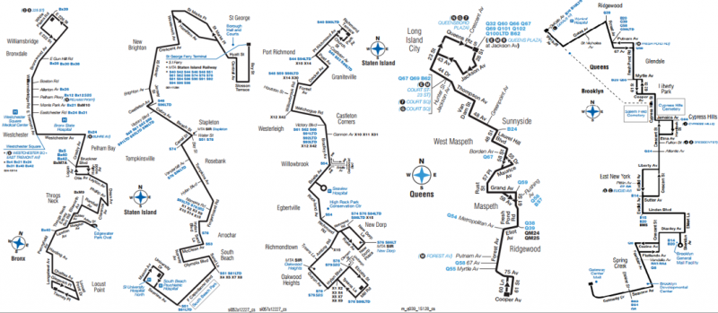 A sampling of the MTA's most circuitous bus routes. Image: NYC Comptroller Scott Stringer