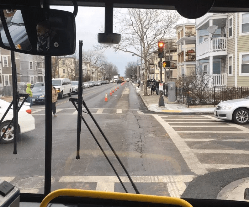 Boston Tests Faster Bus Service Simply By Laying Out Orange Cones
