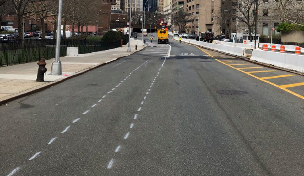 Eyes on the Street: DOT Preps Park Row for New Bike Connection and Sidewalk Expansion