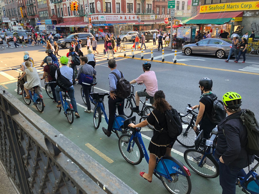 Bicycle Rush Hour on Chrystie Street