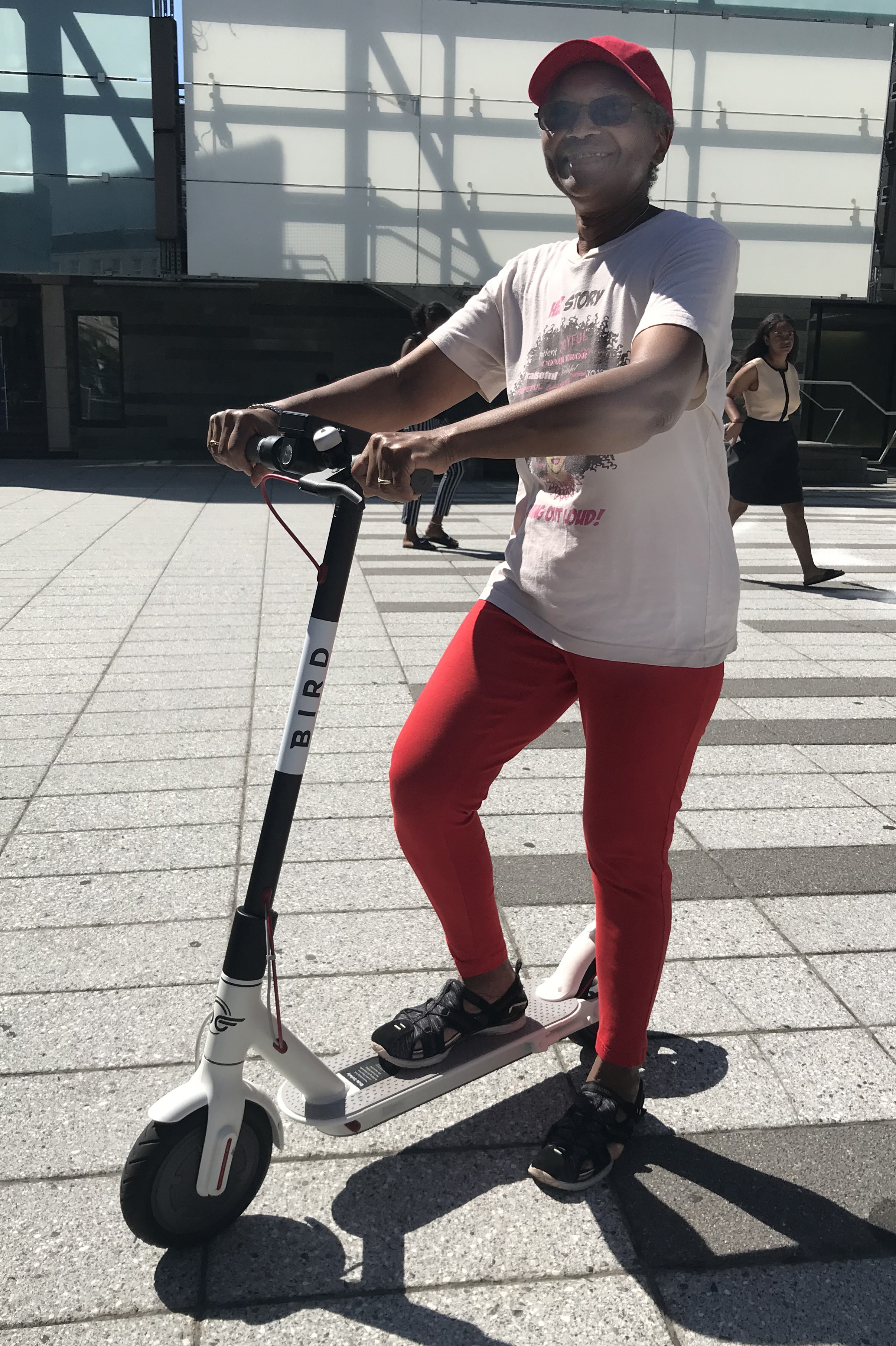 Brooklyn resident Beatrice Jackson once told Streetsblog that she'd be happy to ride an e-scooter...but only in a protected bike lane. File photo: Gersh Kuntzman