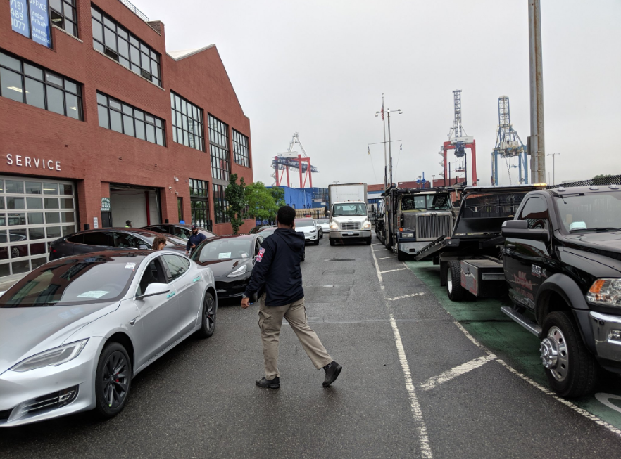 Tesla Dealership Parks All Over Red Hook’s Sidewalks, Streets And Bike Lanes
