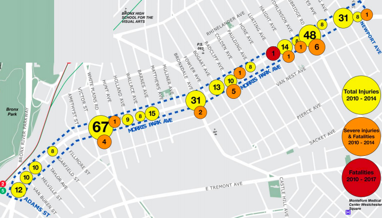 A handout from DOT shows how many crashes have occurred on the notorious speedway.