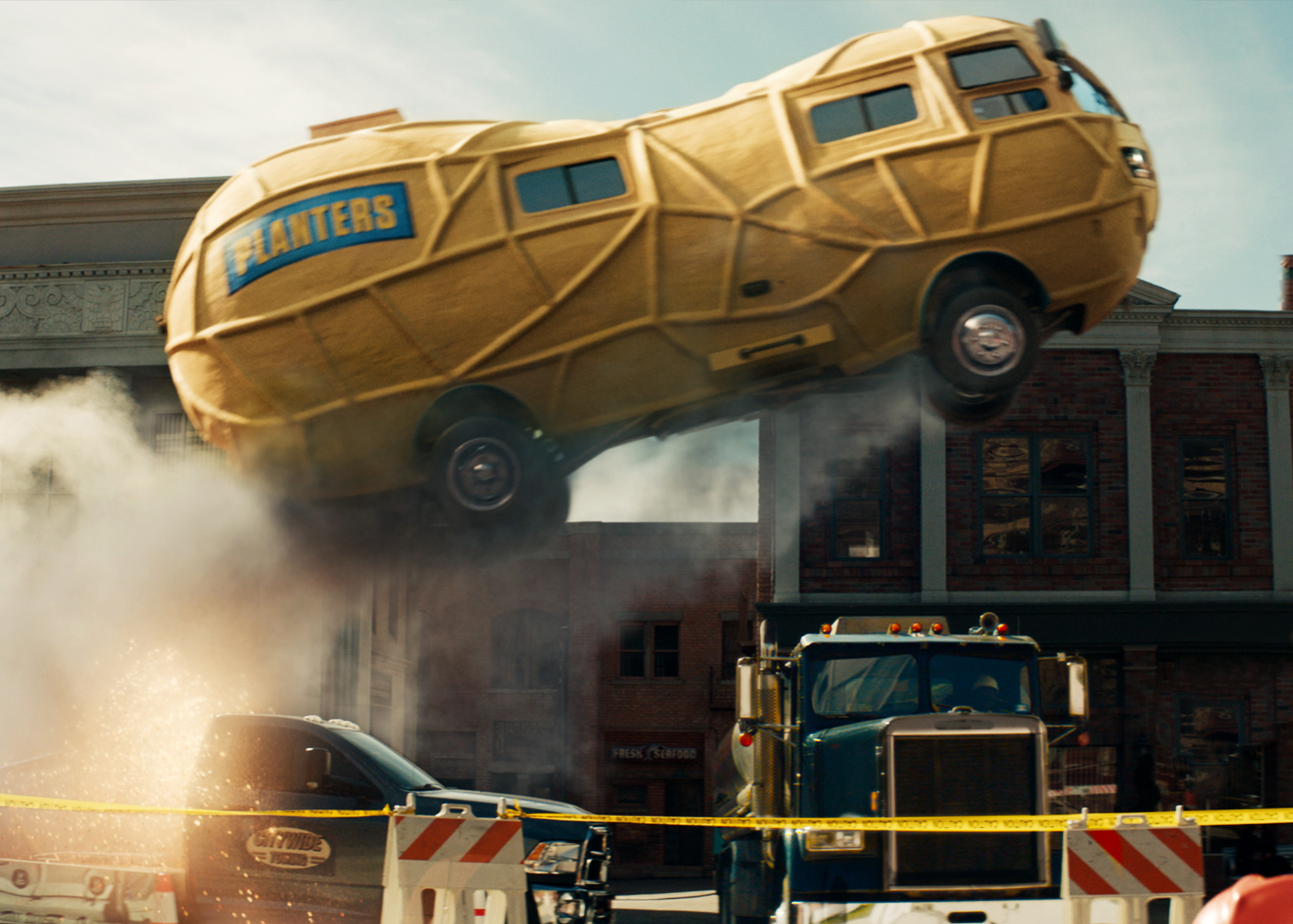 Why is Mr. Peanut driving like this?