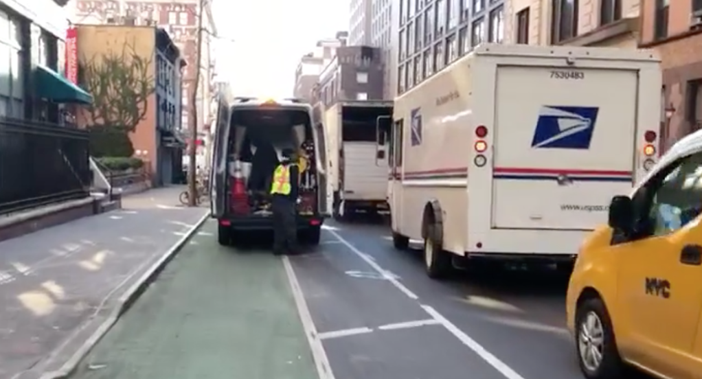 DOT Worker Had a Good Reason for Parking in the 12th Street Bike Lane