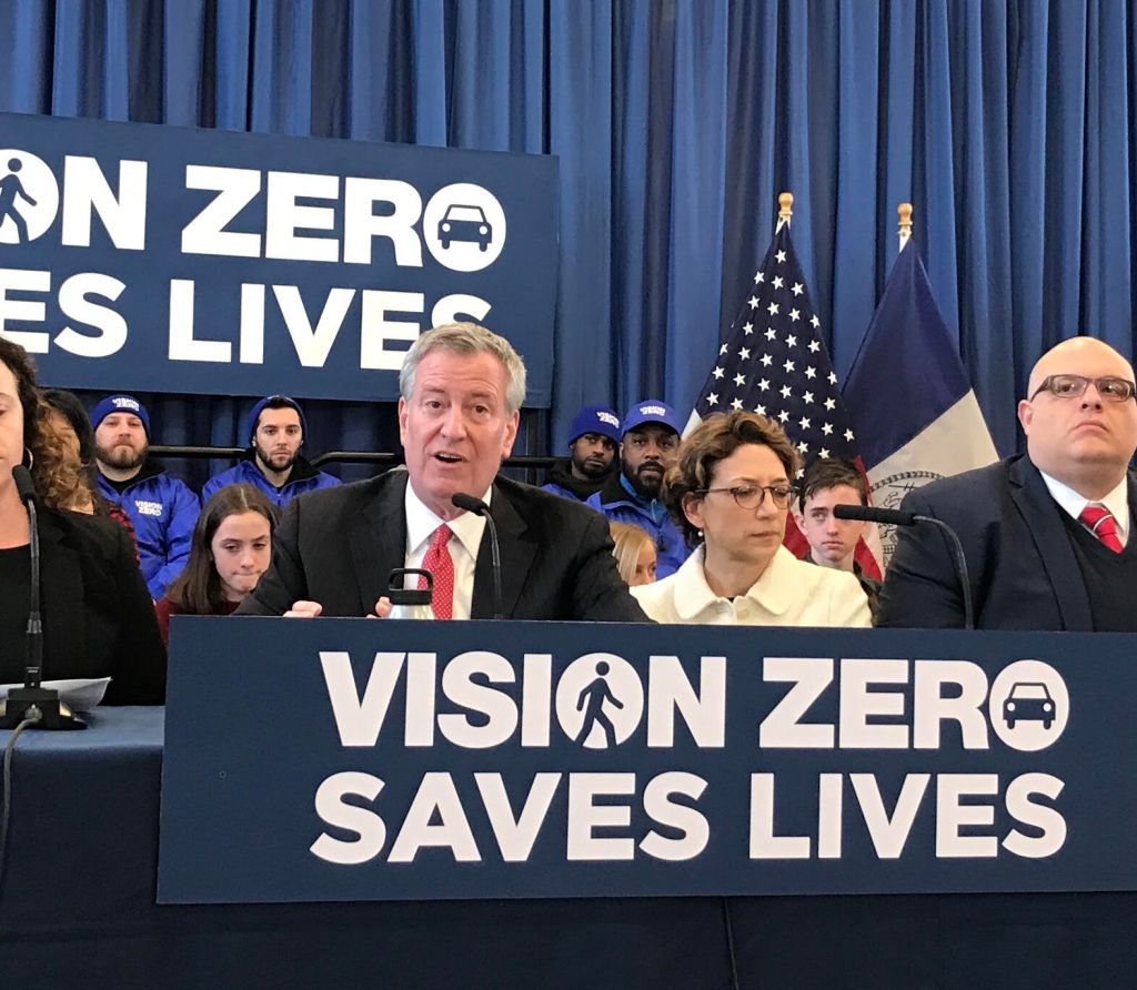 De Blasio Touts New ‘Pedestrian Safety’ Plans — But They Have a Long Way to Go