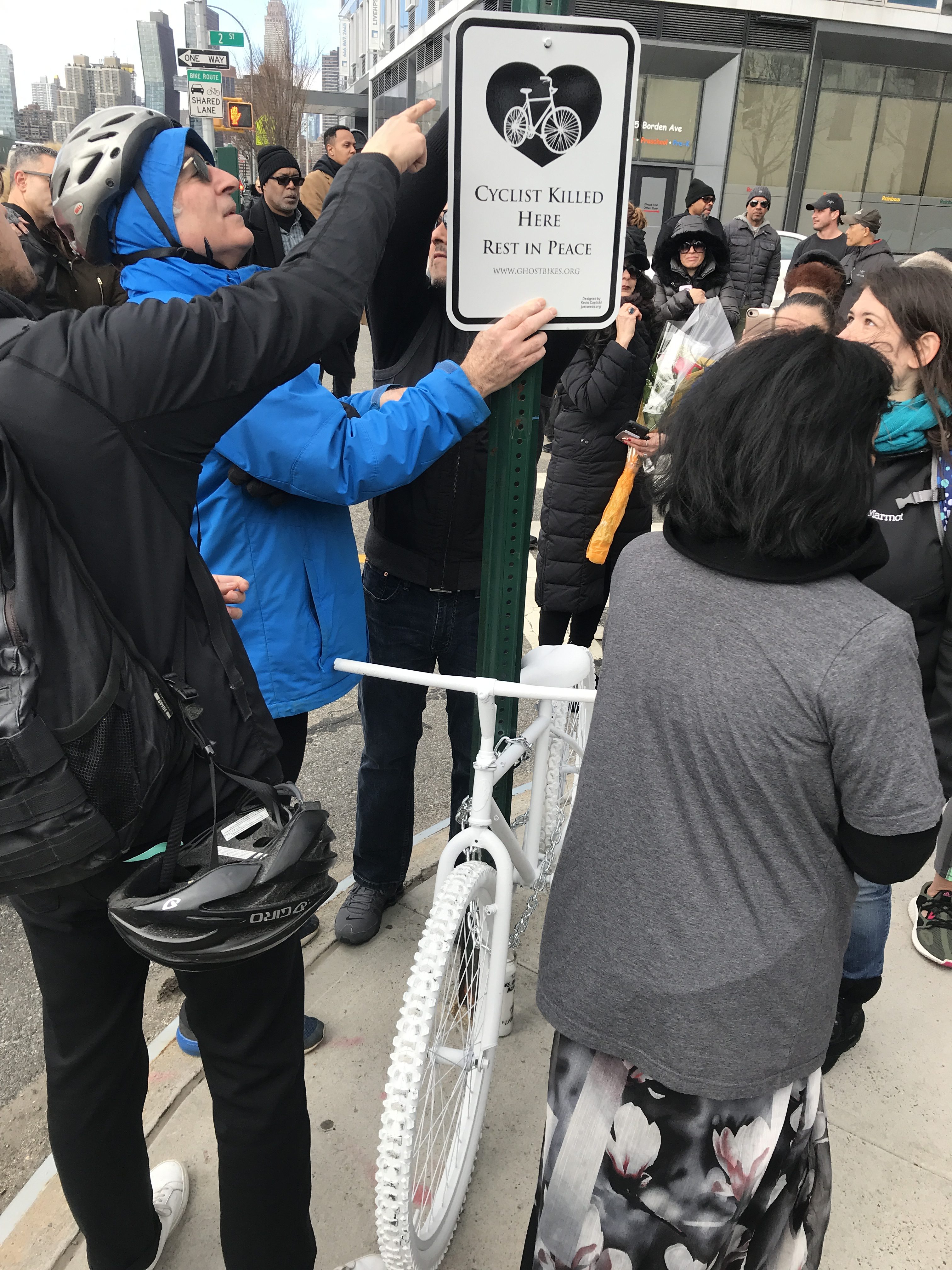putting up sign