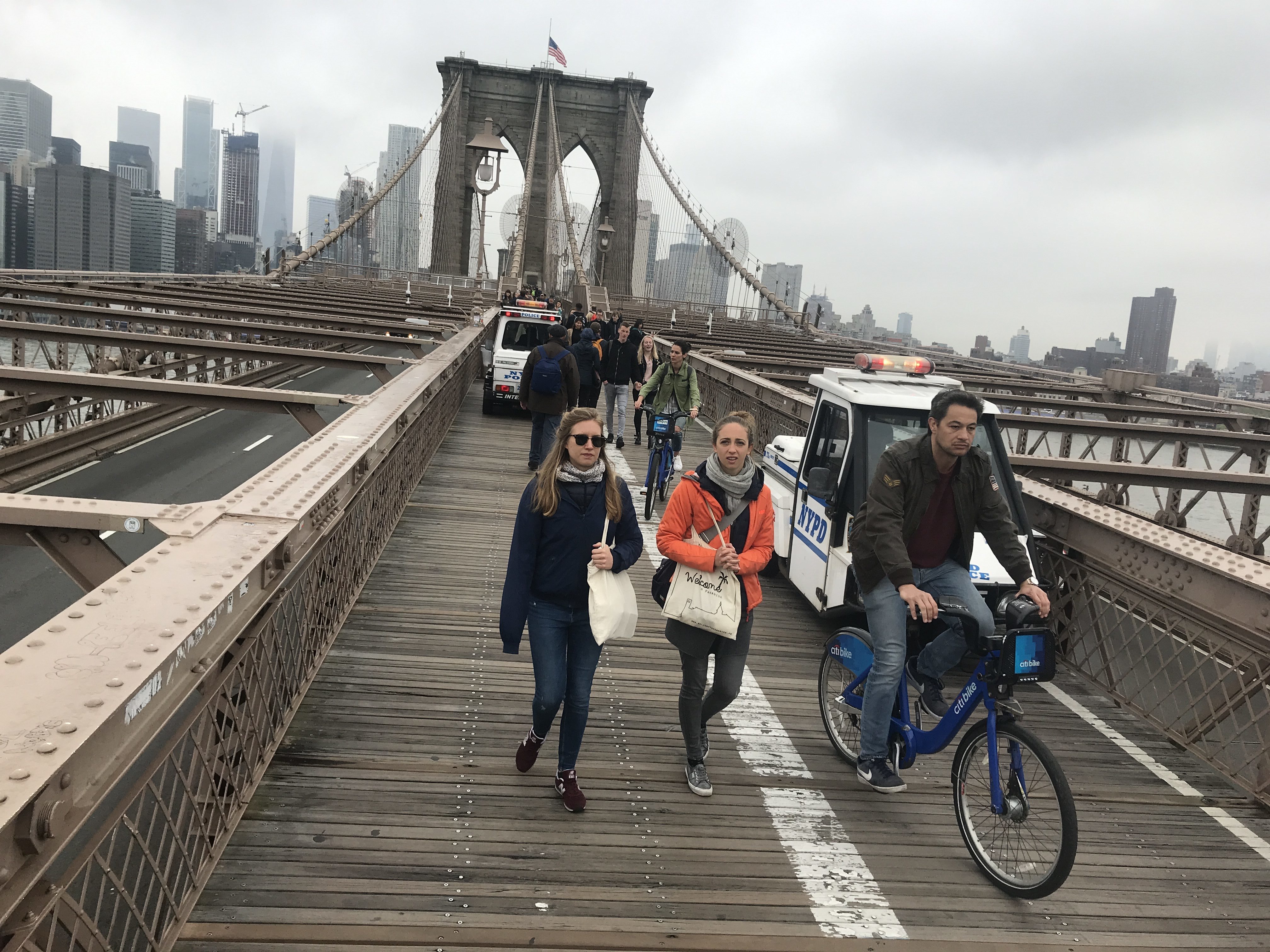 Not only was the center stripe faded, but pedestrian and biker silhouettes had faded from each side of the path. Photo: Gersh Kuntzman