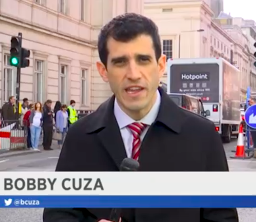 The author, on the big story. Photo: NY1