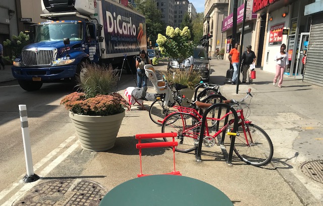 The big grinding wheels of commerce can still interrupt your idyll, as seen here on Willoughby Street. Photo by Dave Colon