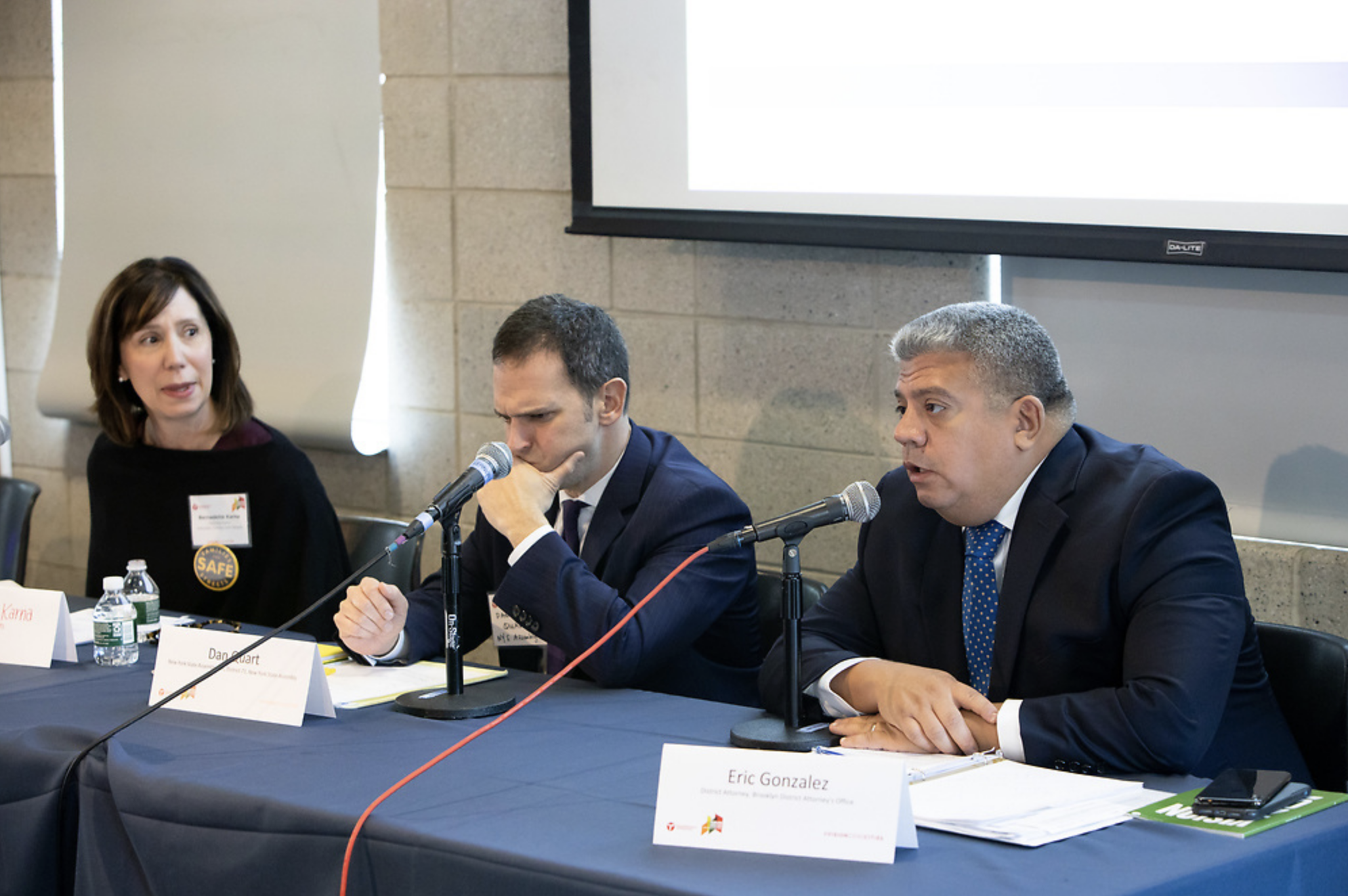 Brooklyn District Attorney Eric Gonzalez (right) at the recent Vision Zero Cities conference. Photo: Claudio Papapietro