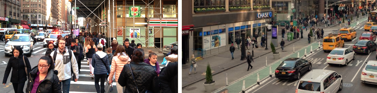 Before, chaos. After, order. Photos: NYC DOT