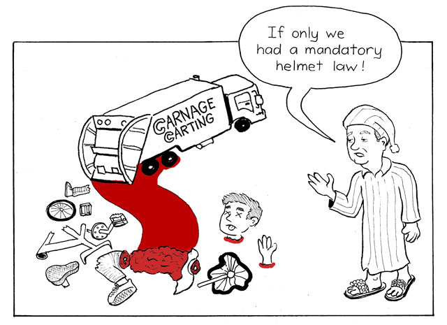 A Round and a Roundy: Spare Us the Helmet Law Talk, Bill