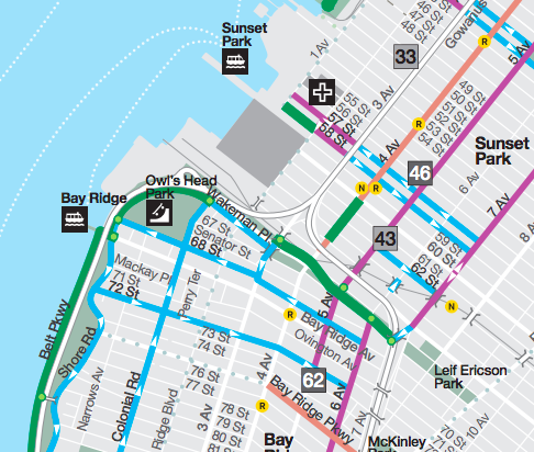 The protected bike path in Leif Ericson Park is still shown on the official city bike map, but the Parks Department has erased it.