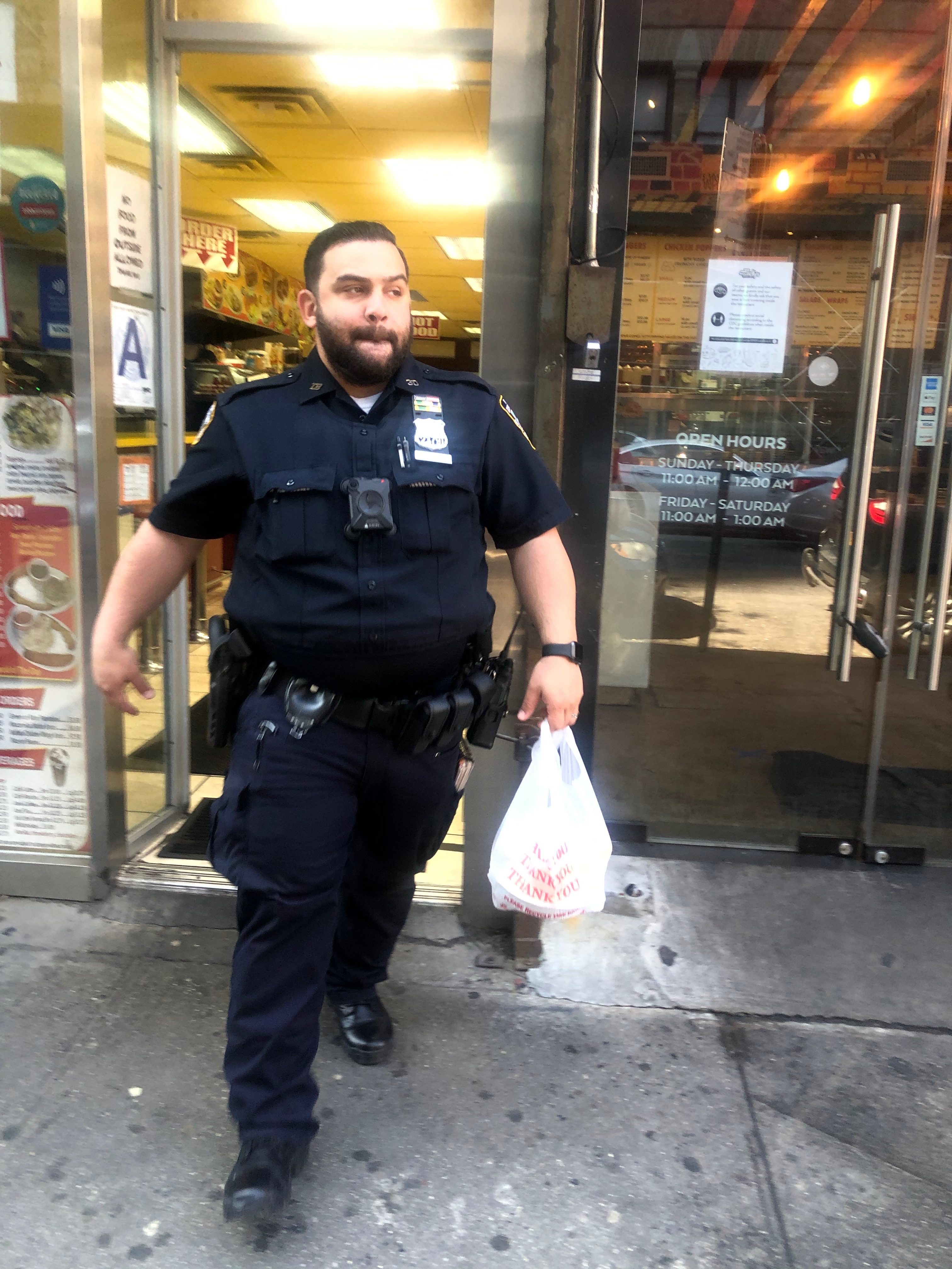 Cops from Transit Bureau 30 took down barricades in an attempt to close down the open street in Downtown Brooklyn on Thursday.