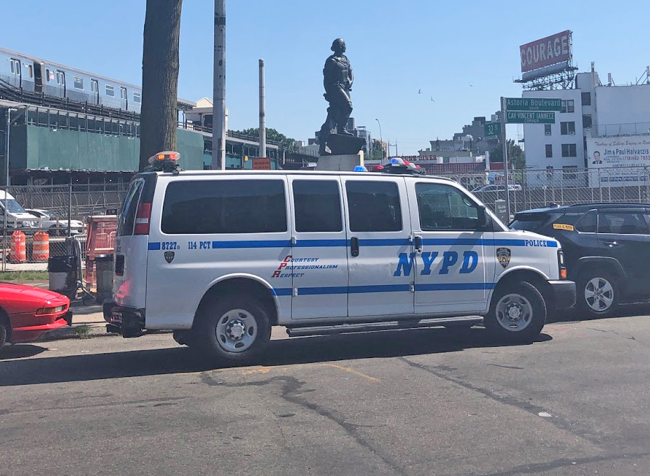 A MONUMENT TO WASTE: The NYPD Has Two Cops Protecting a Columbus Statue 24 Hours a Day, 7 Days a Week