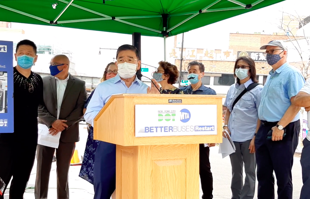 Council Member Peter Koo during the DOT press conference last Thursday. Photo provided by a source