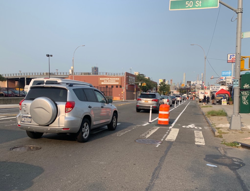 Eyes on the Street: The Northern Boulevard Protected Bike Lane Takes Shape