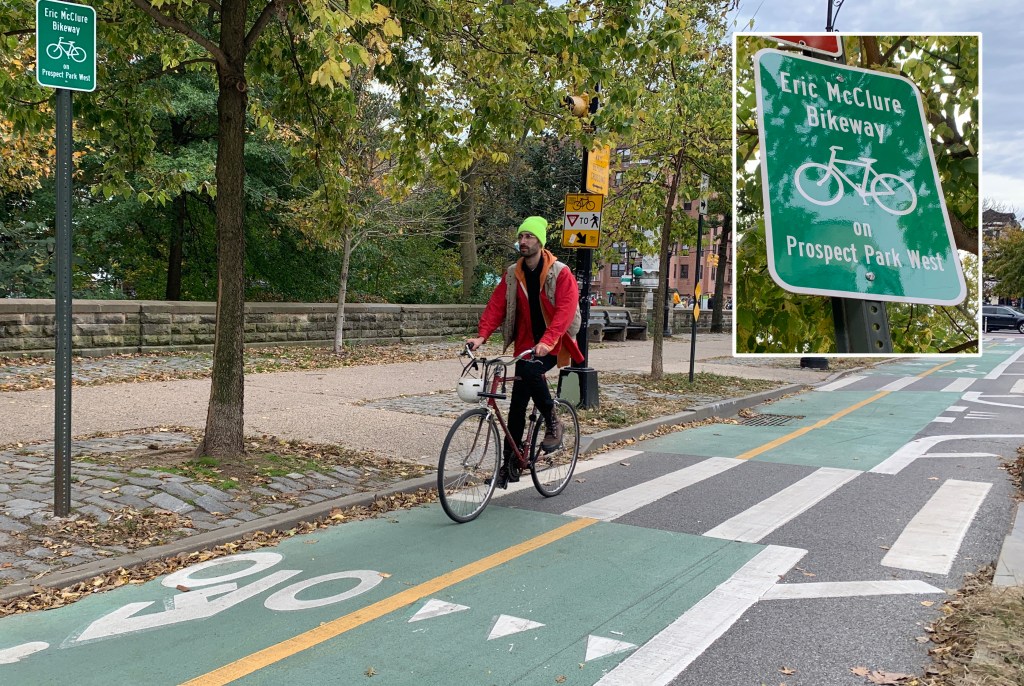Activist Honored at 10th Anniversary of ‘Eric McClure Bikeway on Prospect Park West’