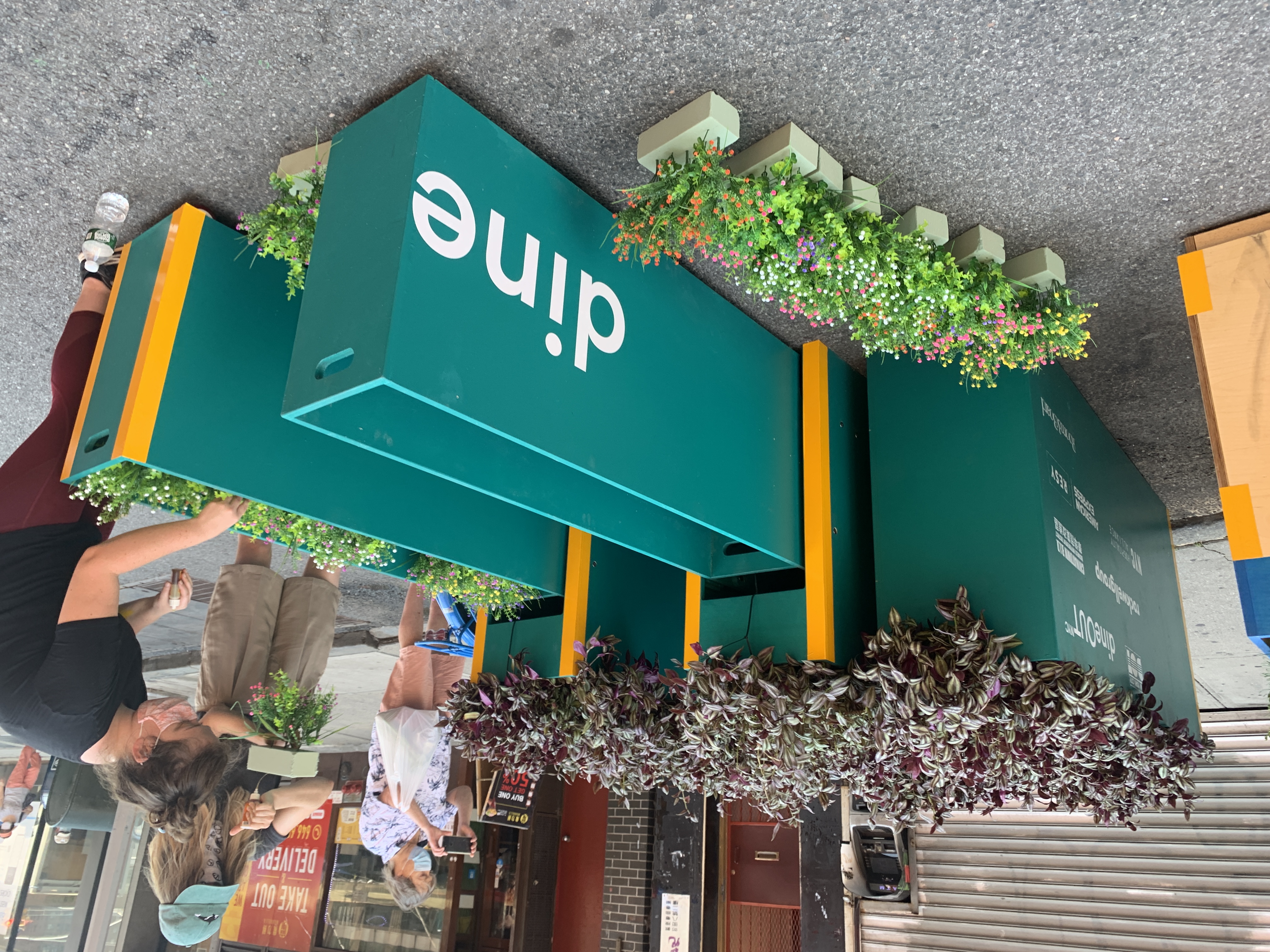 This simple design allows streets to be blocked off to cars with planters that fit into each other. Photo: Gersh Kuntzman