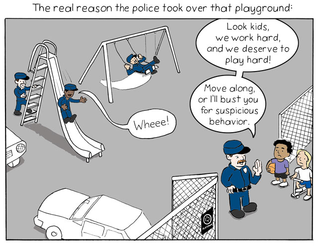A Round and a Roundy: Cops’ Real Motive for Stealing that Playground