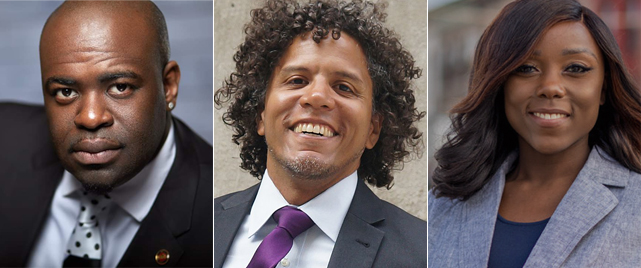 The candidates include (from left): Anthony Beckford, Louis Cespedes and Farah Louis