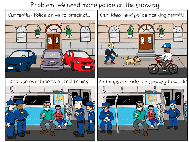 A Round and a Roundy: Solving Crime on the Subway — And Solving Placard Abuse, Too!