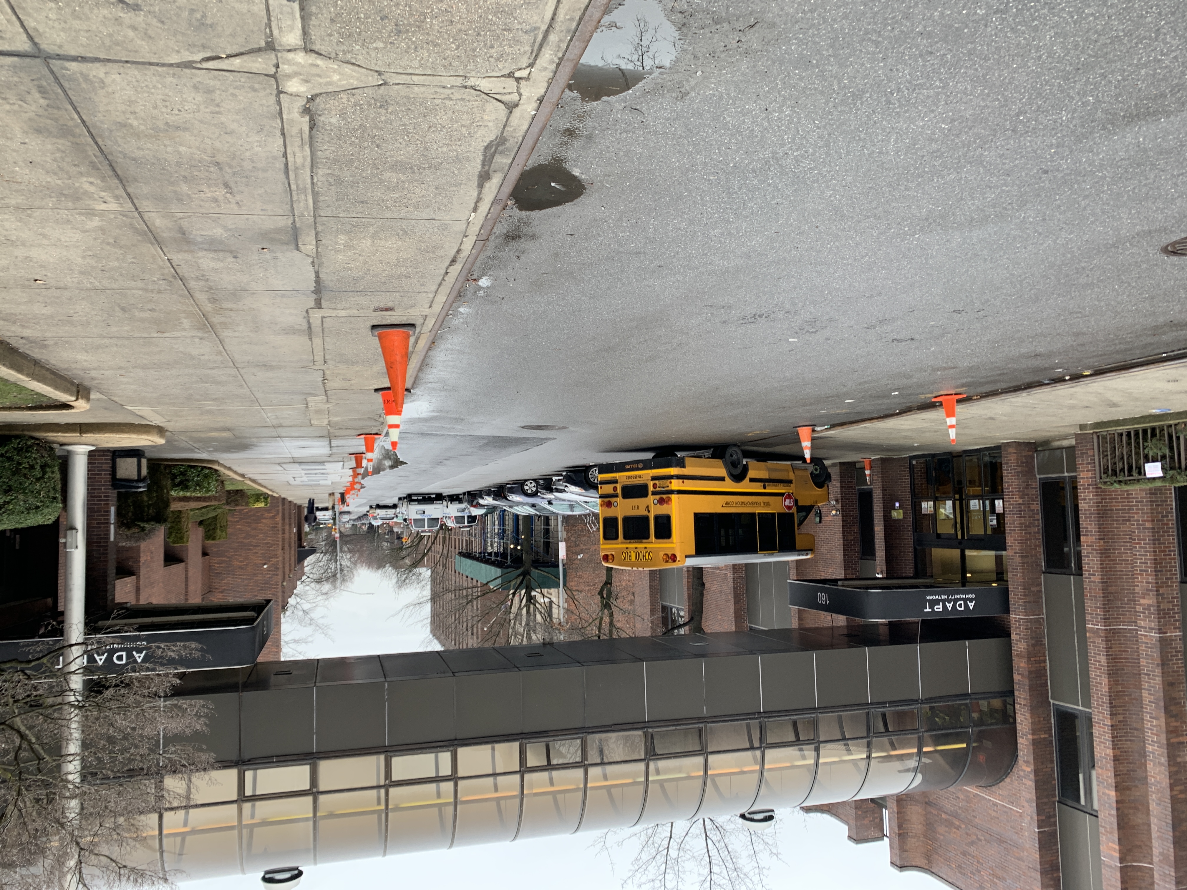 These cones somehow deterred cops at the 70th from taking the entire sidewalk. Photo: Gersh Kuntzman