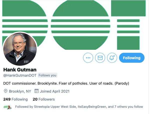 New DOT Commish Subject of Parody Twitter Account — And it’s Hilarious