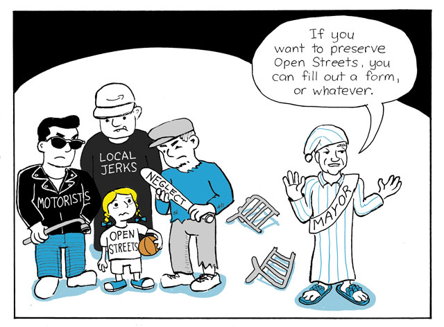 A Round and a Roundy: Bullies Are Destroying Sleepy de Blasio’s Open Streets ‘Program’