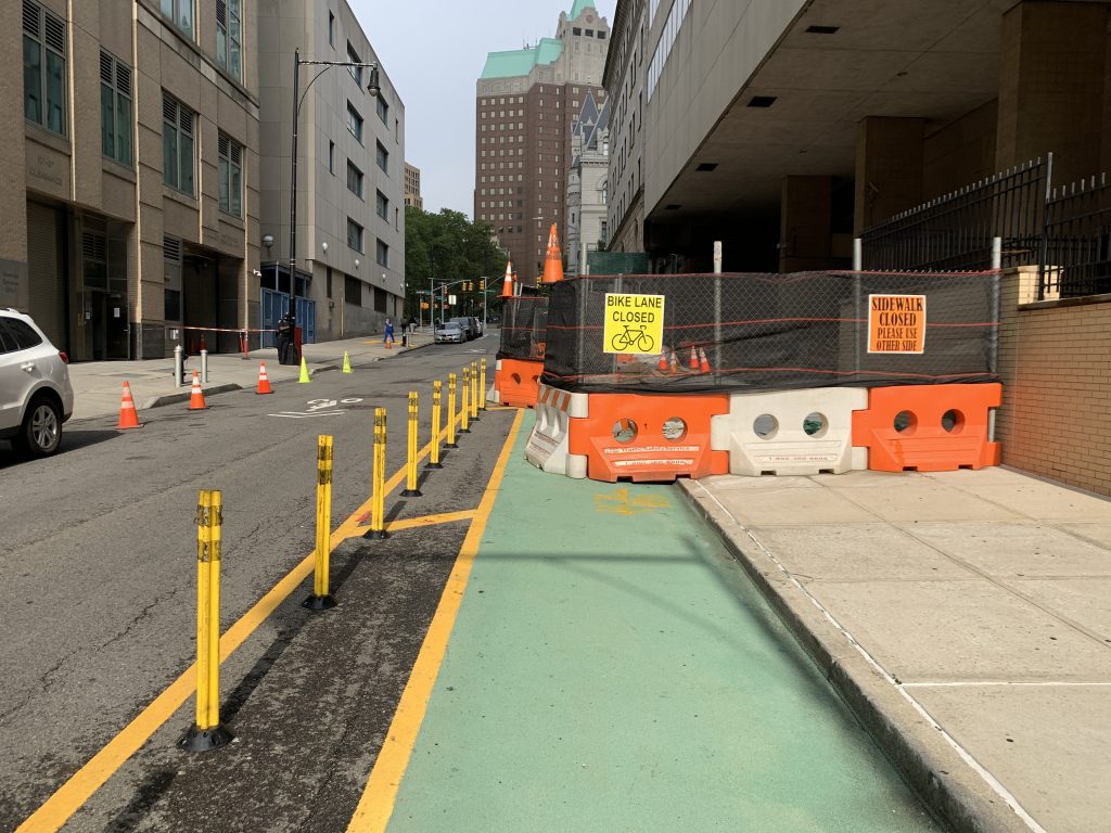 311 is a Joke: DOT Is Perfectly OK With a Blocked Bike Lane in Downtown Brooklyn