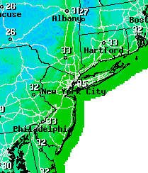 Expected temps by 1 p.m. on Friday will be too high for snow. Photo: National Weather Service