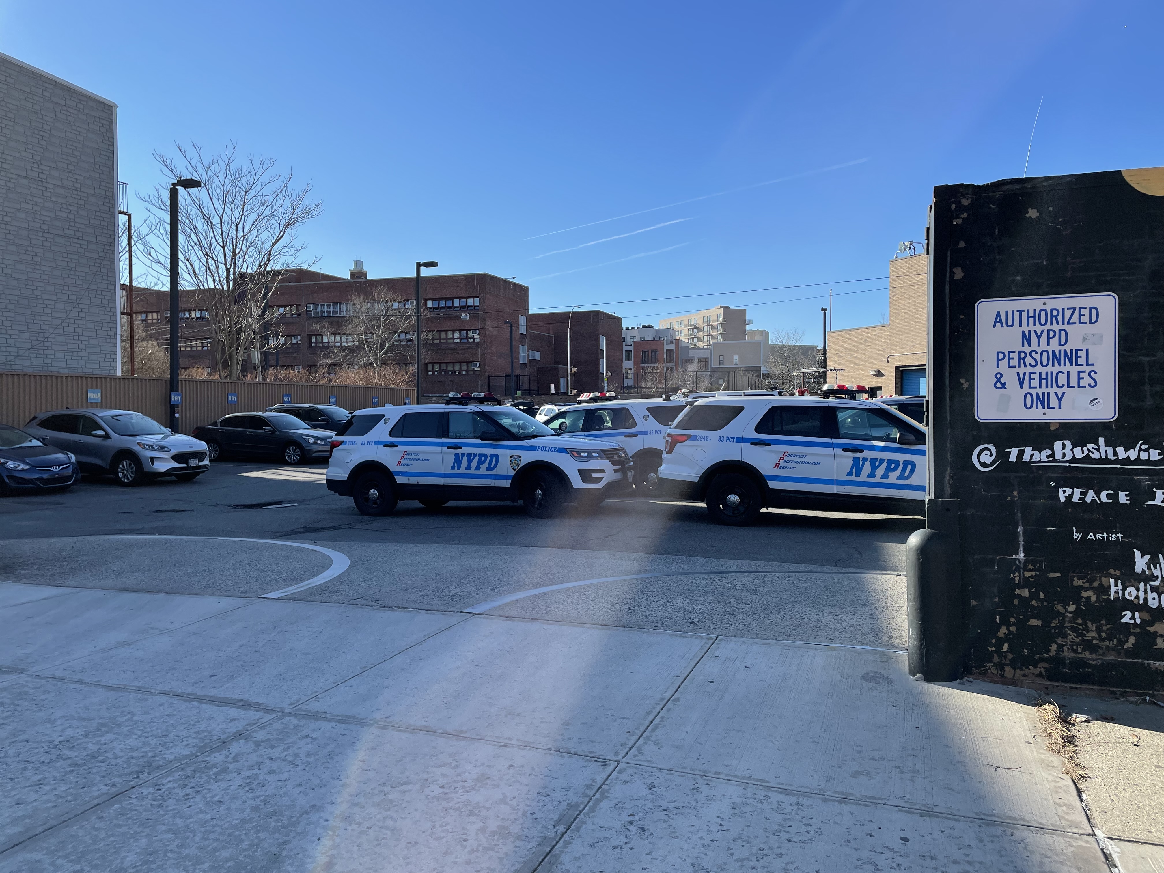 Plenty of room to park at the 83rd Precinct. Photo: Dave Colon