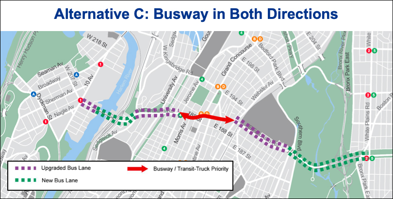 A map shows a version of the proposed busway. Map: DOT