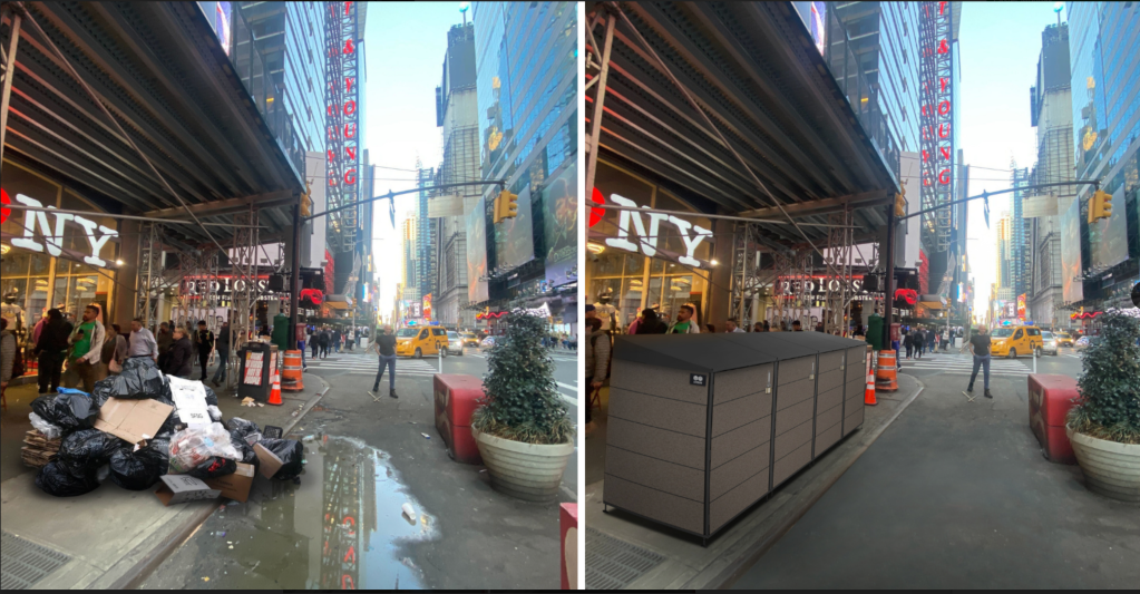 Times Square Business Group Pilots Street Trash Enclosures