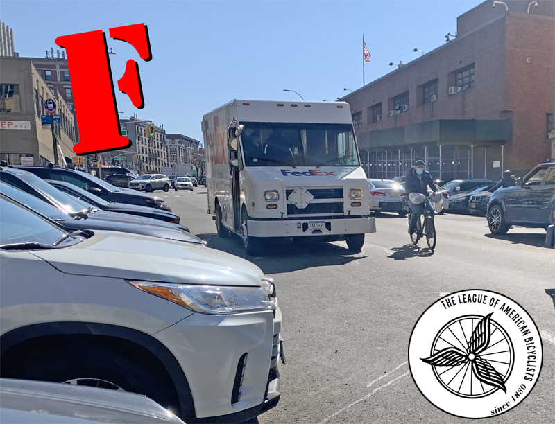 New York Gets an ‘F’ Grade in the New ‘Bike Friendly States’ Survey…