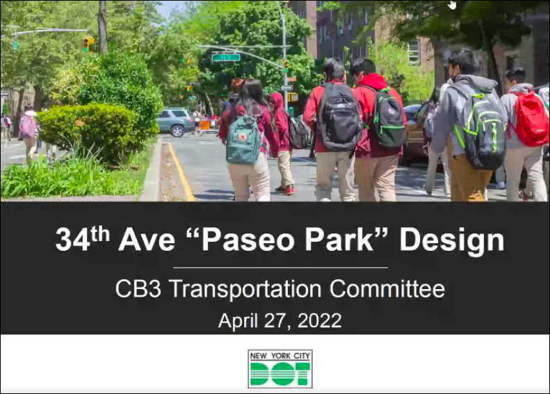 34TH AVE. UPDATE: DOT Presents ‘Bold’ Plan for the Permanent Open Street Called ‘Paseo Park’